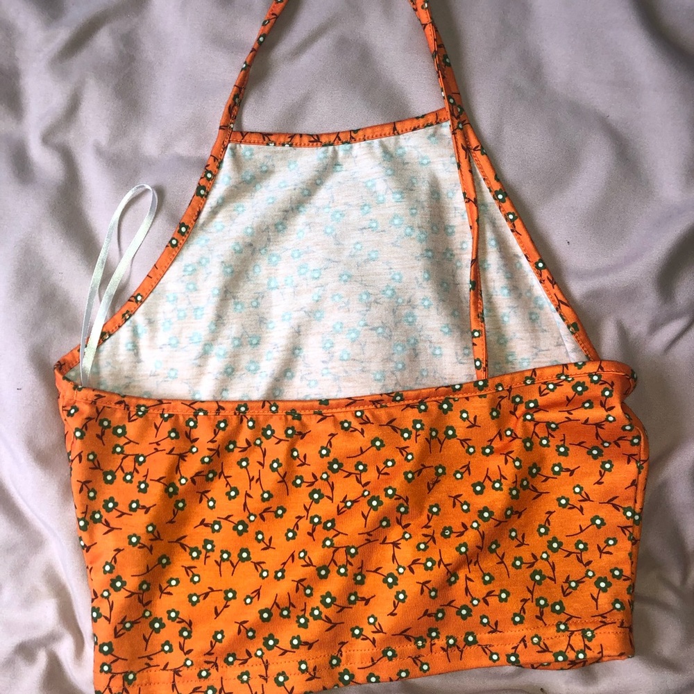 orange halter top
